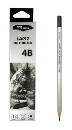 [LS8000-4B] Lapiz carbonico de dibujo 4B-2.4mm La Selva 12pcs