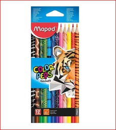 [832212] Color largo peps Animals Maped 12 colores