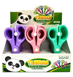 [TP4] Tijeras punta roma Plastico CreArte colores pasteles  24pcs
