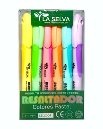 [LS1200P] Resaltador de colores pasteles LS1200P, 1-4mm La Selva de 6 colores